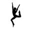 Dancing girl black silhouette