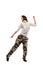 Dancing girl in camouflage pants