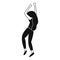 Dancing girl icon, simple style