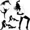 Dancing girl silhouettes