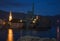 Dancing Girl Statue at sunset, blue hours and night. Montenegro. Adriatic sea.