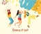 Dancing for girls. Young girls dance and move to the music at a party, festival or carnival