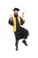 Dancing graduate isolated