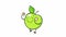 Dancing green apple. Delicious ripe fruit. Cartoon character. Animation.