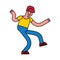 Dancing guy isolated. boy dances street dances