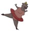 Dancing Hippo. Cartoon animal