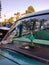 Dancing Hula Girl in the Window of a Classic Car