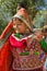 Dancing Indian Gujarati Kutchi young village girl