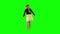 Dancing little blond girl on a Green Screen