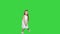 Dancing little blond girl singing on a Green Screen, Chroma Key