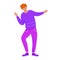 Dancing man flat vector illustration