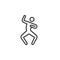 Dancing man line icon