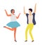 Dancing Man and Woman, Disco Party, Dancer Vector