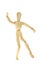 Dancing mannikin isolated