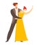 Dancing masked people vector illustration