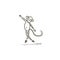 Dancing monkey freehand drawing isolated on white background. Sketch doodle monkey ballerina. Animal related trendy t-shirt