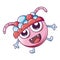 Dancing monster icon, cartoon style
