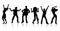 Dancing party .Dancing people silhouette illustrati