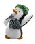 Dancing penguin in hat and scarf