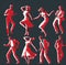dancing people or figures moving and grooving to music