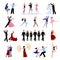 Dancing People Icons Set