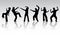 Dancing people silhouettes