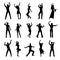 Dancing people silhouettes