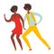 Dancing people vector illustration.