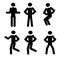A dancing person in various poses.