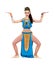 Dancing pharaoh woman wearing a egyptian costume.