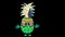 Dancing pineapple. Animation on a transparent background.