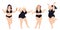 Dancing Plus Size Happy Women in Black Swimming Suits