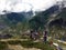 Dancing Prayer Flags in Himalayas during Monsoon