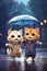 Dancing in the Rain: Two Best Feline Friends in Sparklecore Style