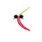 Dancing red chili pepper in sunglasses - cool party guy funny co