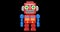 Dancing retro toy robot cartoon style looped loop animation