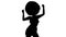 Dancing Silhouette afro woman. Black and white. Flat animation. Alpha channel