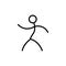 Dancing stick man. Sample hand drawn icon. Figure of happy stick man. Vector