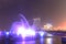 Dancing water fountain in Nanchang at night with thousands of tourists enjoying the scene