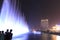 Dancing water fountain in Nanchang at night with thousands of tourists enjoying the scene
