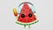 Dancing watermelon earphones listening to music popsicle 3D character animation rhythmic dance movings Party screensaver