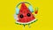 Dancing watermelon earphones listening to music smartphone 3D character animation rhythm dance movings Party screensaver