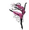 Dancing woman in black and pink colours