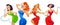 Dancing women on isolated backround