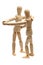 Dancing wooden dolls