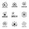 Dandelion bloom icons set, simple style