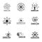 Dandelion bloom icons set, simple style