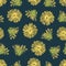 DANDELION COLOR Plant Seamless Pattern Vector Illustration