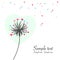 Dandelion with colorful hearts greeting card