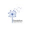 Dandelion flower logo  simple crative template vector design